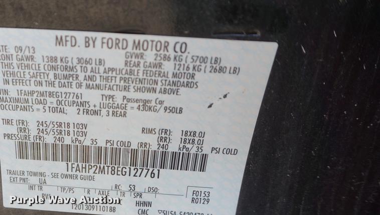 image for item DE3389 2014 Ford Taurus Police Interceptor