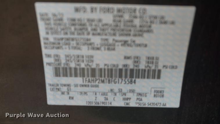 image for item DE3390 2015 Ford Taurus Police Interceptor