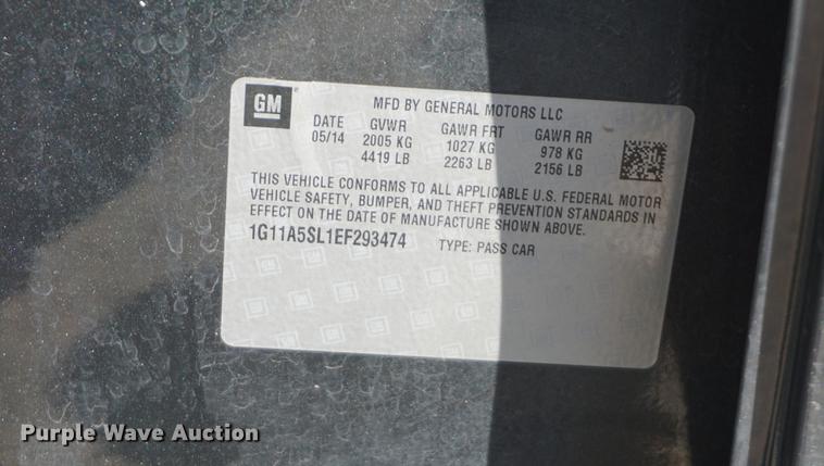 image for item DE3395 2014 Chevrolet Malibu LS