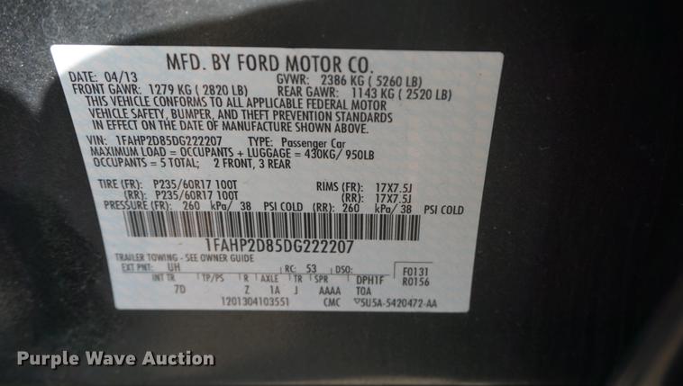 image for item DE3396 2013 Ford Taurus