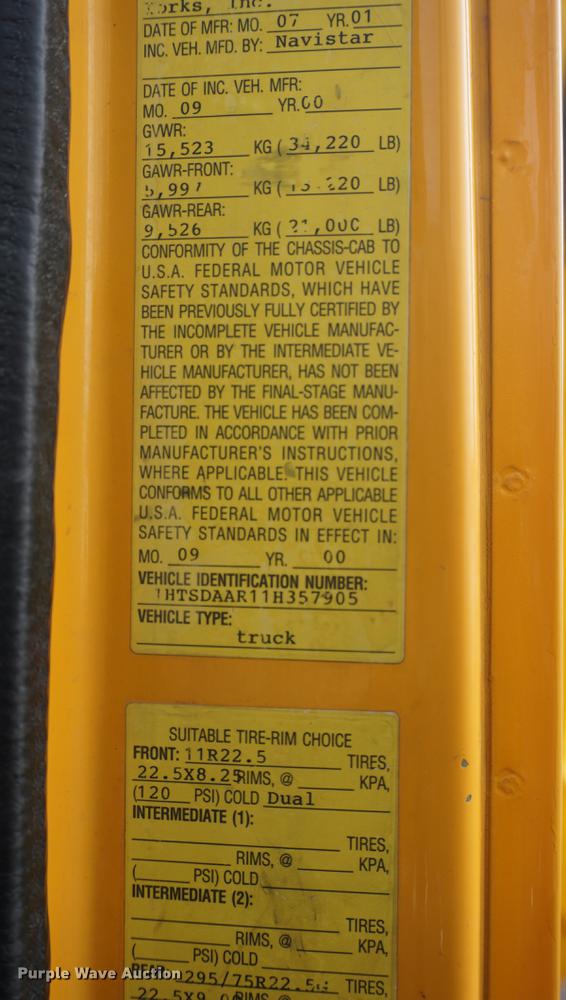 image for item DF7641 2001 International 4900 dump truck