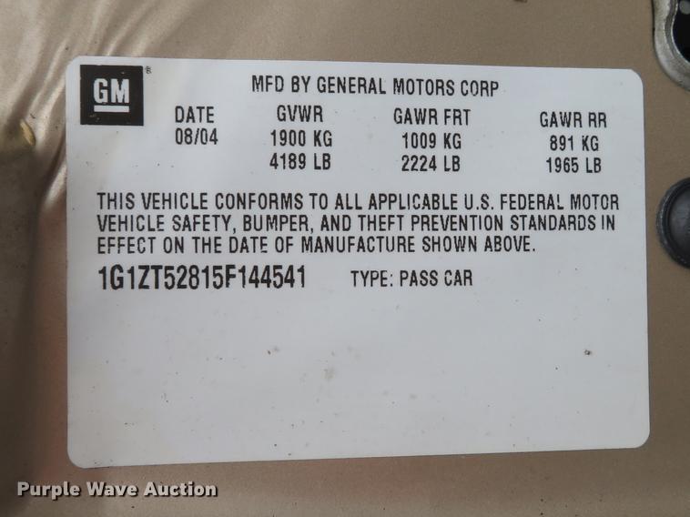 image for item DG3865 2005 Chevrolet Malibu LS