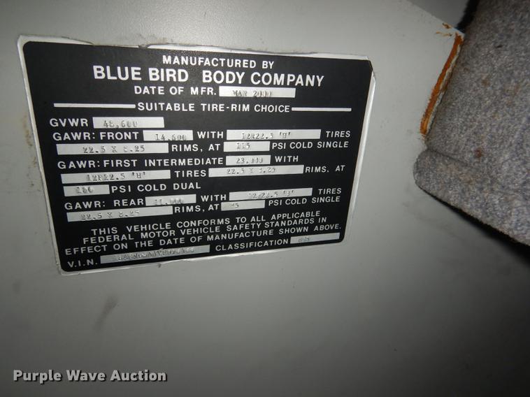 image for item FA9265 2000 Blue Bird LTC40 coach bus