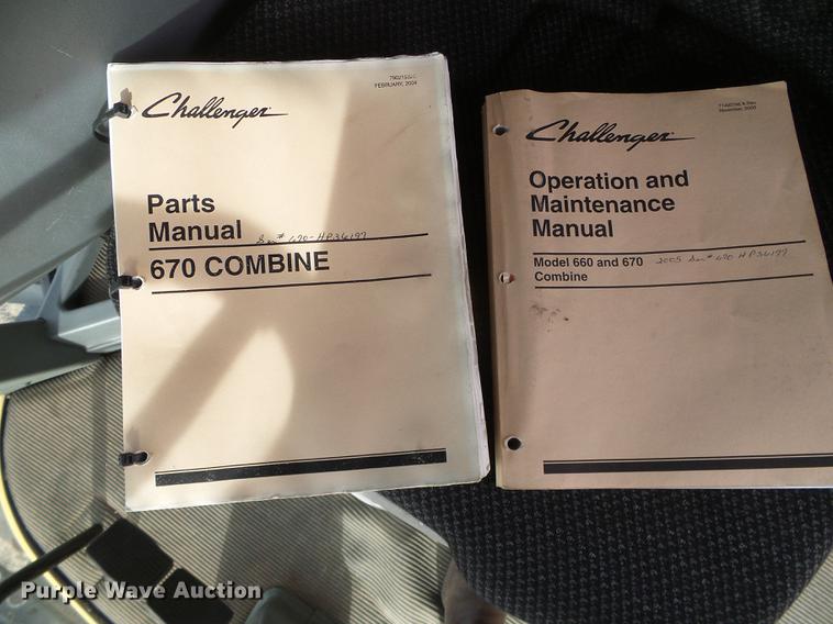 image for item DF2954 2005 Challenger 670 combine