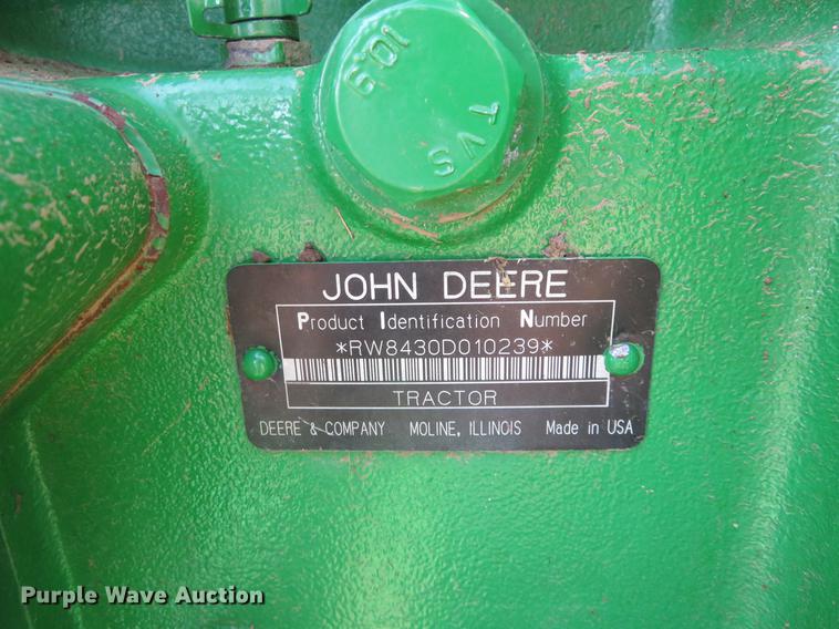 image for item DE8807 2007 John Deere 8430 MFWD tractor
