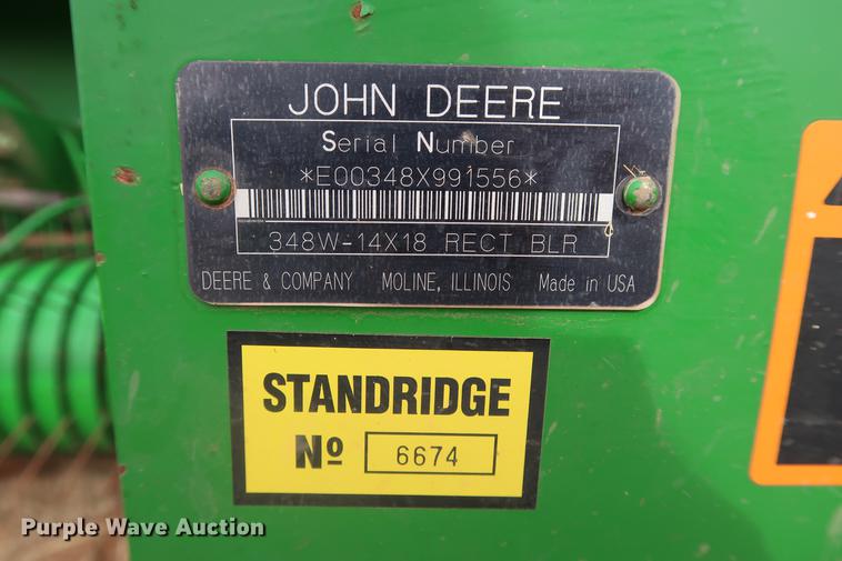 image for item DG3353 2001 John Deere 348 small square baler