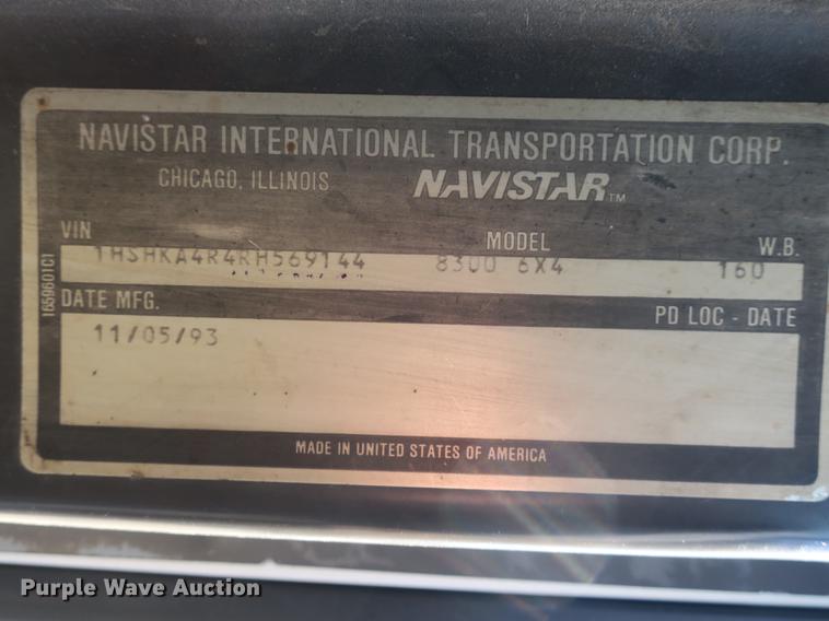 image for item DB8877 1994 International 8300 semi truck