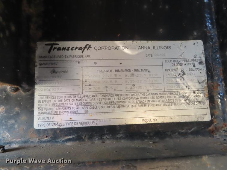 image for item DN9117 2001 Transcraft DTL3000 drop deck trailer