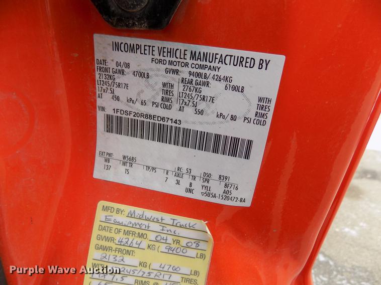 image for item DB4914 2008 Ford F250 Super Duty utility bed pickup truck