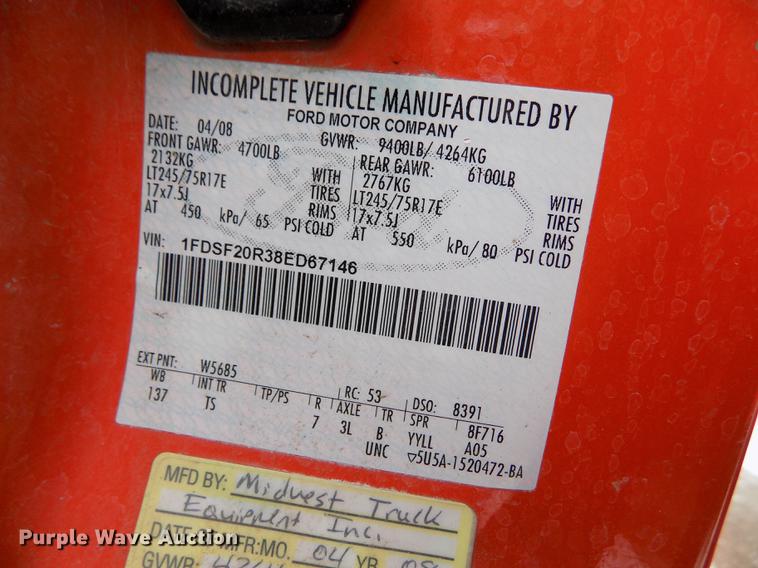 image for item DB4915 2008 Ford F250 Super Duty utility bed pickup truck