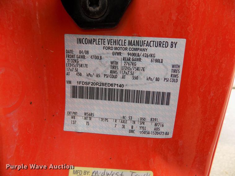 image for item DB4916 2008 Ford F250 Super Duty utility bed pickup truck