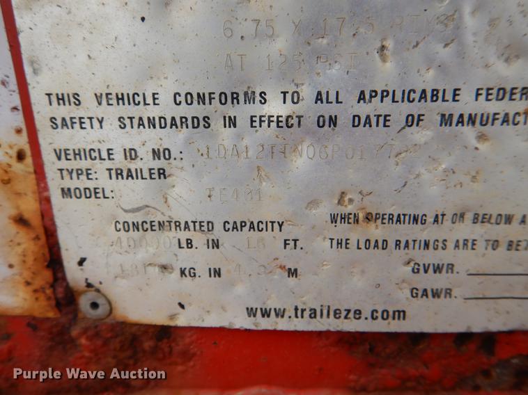image for item DE0108 2006 Trail-Eze TE401 tilt deck equipment trailer