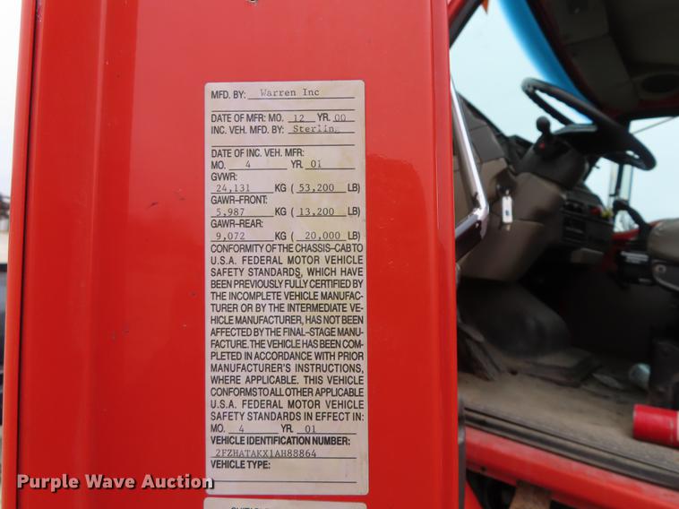 image for item DN9096 2001 Sterling LT7500 dump truck