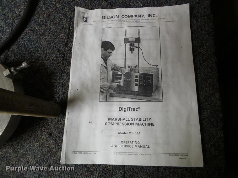 image for item EQ9049 1998 Gilson Digitrac MS50 1MSA134 compression machine