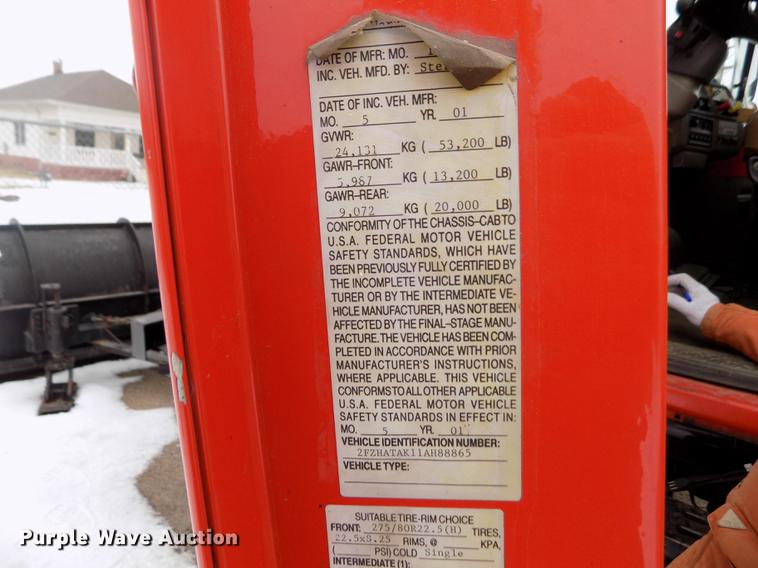 image for item FH9115 2001 Sterling LT7501 dump truck