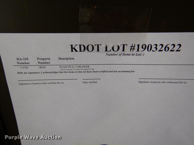 image for item FM9854 (3) five drawer plan file cabinets