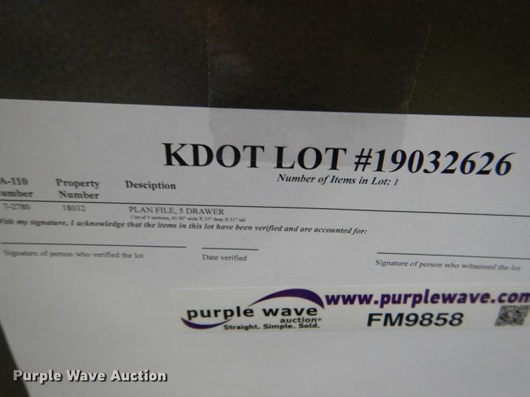 image for item FM9858 (3) five drawer plan file cabinets