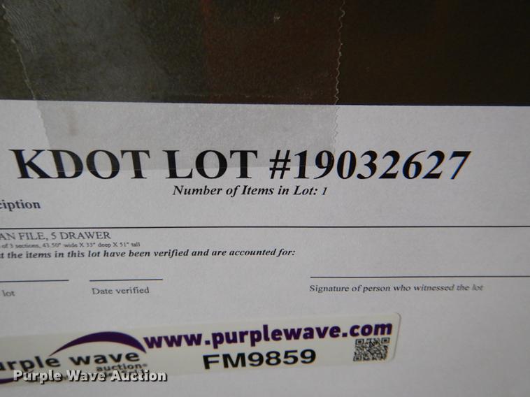 image for item FM9859 (3) five drawer plan file cabinets