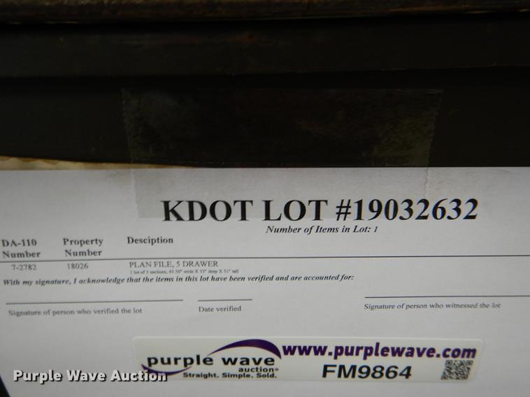 image for item FM9864 (3) five drawer plan file cabinets