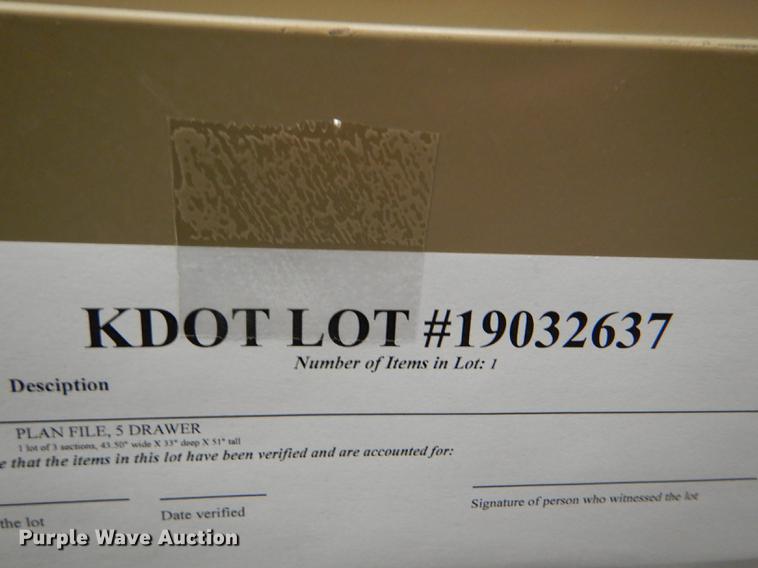 image for item FM9869 (3) five drawer plan file cabinets