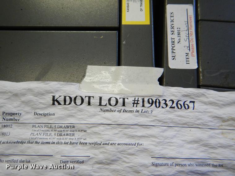 image for item FM9897 (4) five drawer plan file cabinets