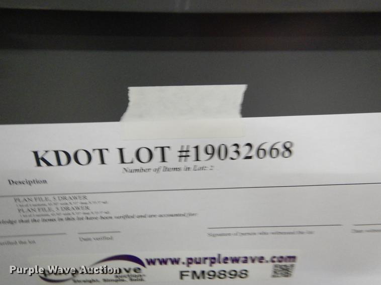 image for item FM9898 (4) five drawer plan file cabinets