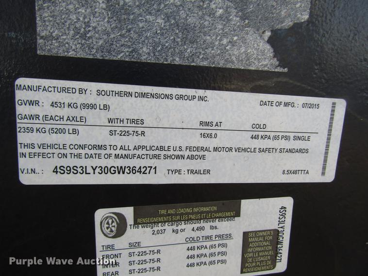 image for item DB6869 2016 Southern Dimensions car carrier