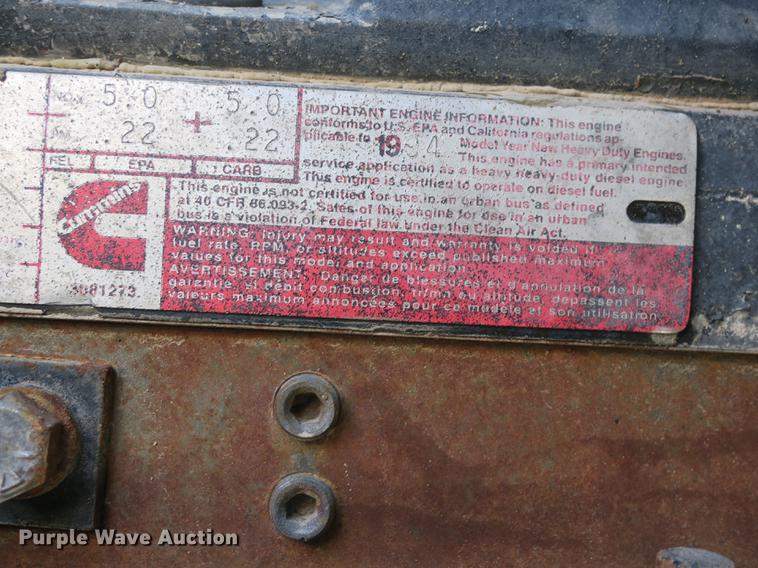 image for item DB8883 1994 Ford L9000 truck cab and chassis