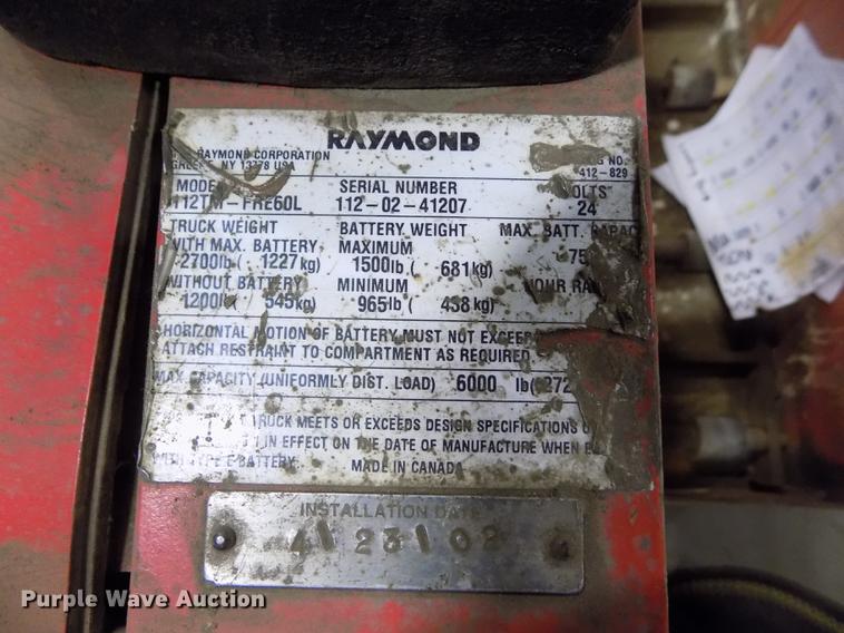 image for item DB9002 Raymond 112TM-FRE60L pallet jack