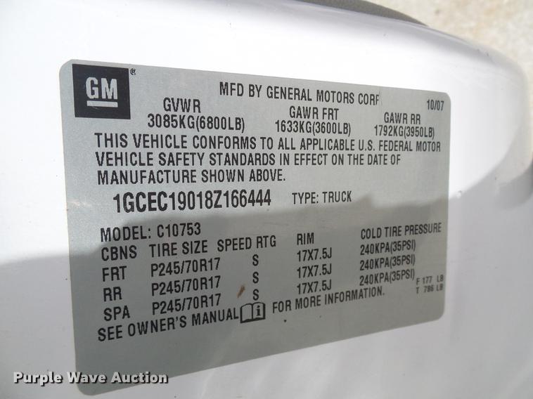 image for item DF7107 2008 Chevrolet Silverado 1500 Ext. Cab pickup truck