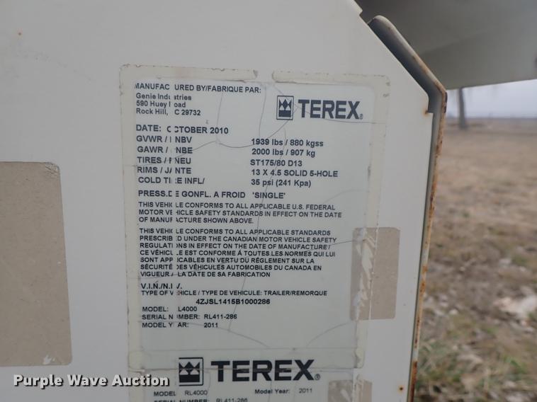 image for item DF8762 Terex RL4000 light plant