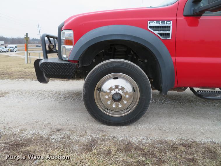 image for item DG3888 2008 Ford F550 Super Duty XL Crew Cab flatbed pickup truck