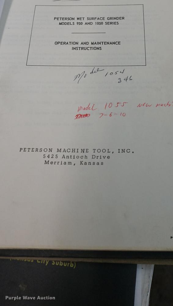 image for item DI9361 Peterson 1055AWL surface grinder