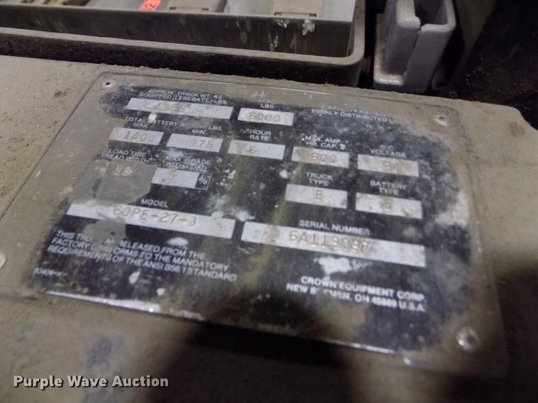 image for item EH9381 Crown 60PE-27-3 pallet jack