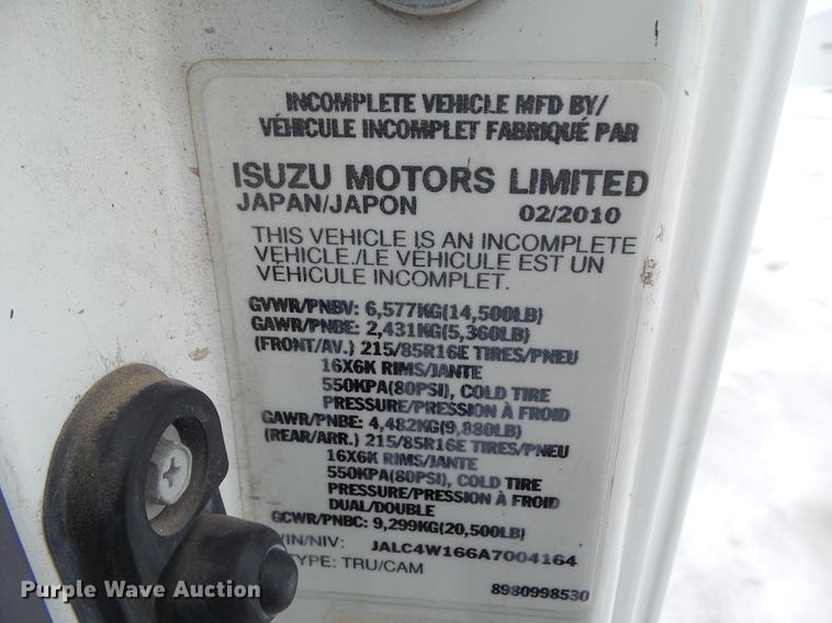 image for item EM9096 2010 Isuzu NPR truck cab and chassis