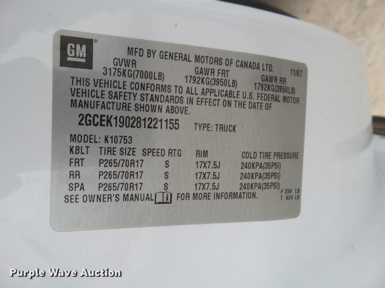 image for item EN9684 2008 Chevrolet Silverado 1500 Ext. Cab pickup truck