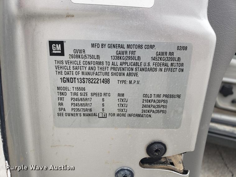 image for item EN9792 2008 Chevrolet TrailBlazer SUV