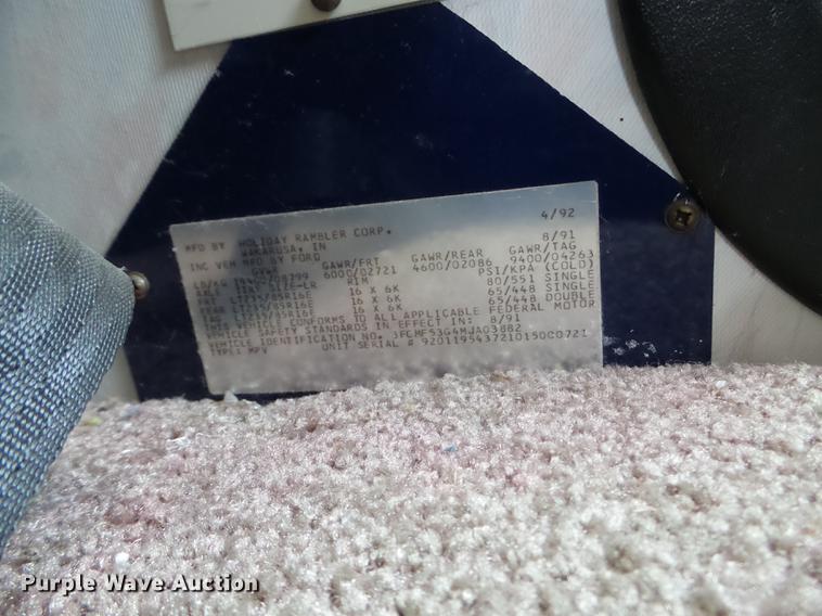 image for item EW9930 1992 Ford F530 Holiday Rambler Imperial RV