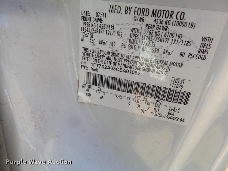 image for item FF9753 2012 Ford F250 Super Duty SuperCab pickup truck