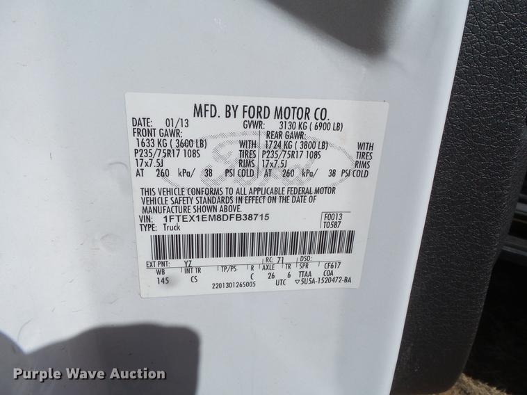 image for item FF9754 2013 Ford F150 SuperCab pickup truck