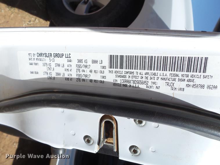 image for item FF9755 2013 Dodge Ram 1500 Crew Cab pickup truck