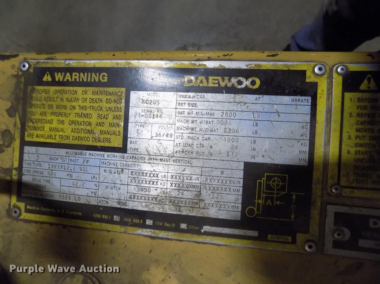 image for item FH9039 Daewoo BC20S forklift