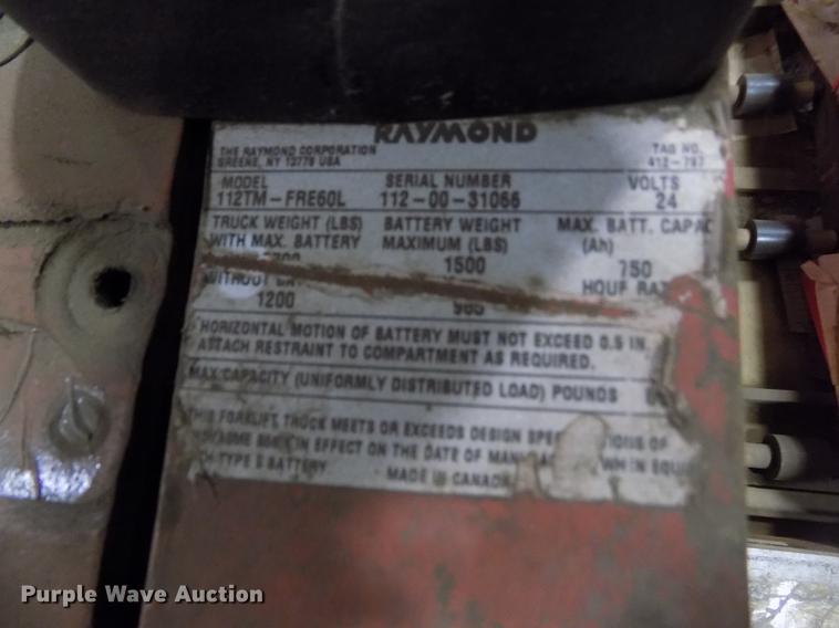 image for item FH9049 Raymond 112TM-FRE60L pallet jack
