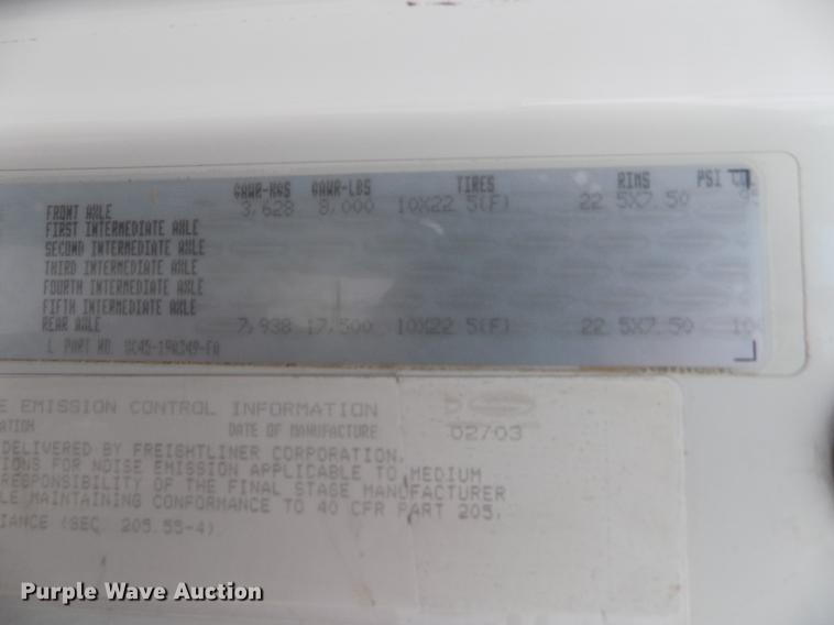 image for item FH9166 2003 Sterling Acterra service truck with crane