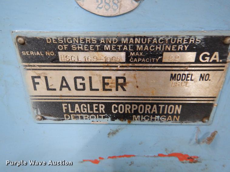 image for item FM9933 Flagler HSCL sheet metal machine