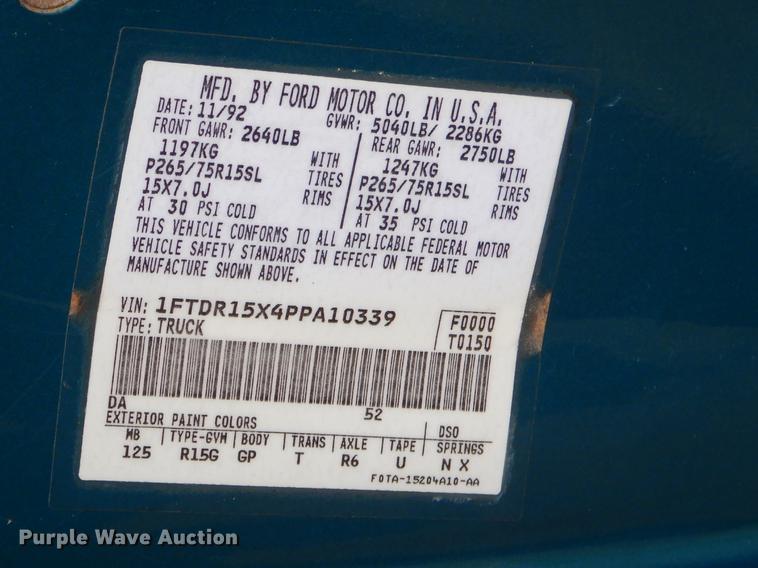 image for item FQ9629 1993 Ford Ranger STX SuperCab pickup truck