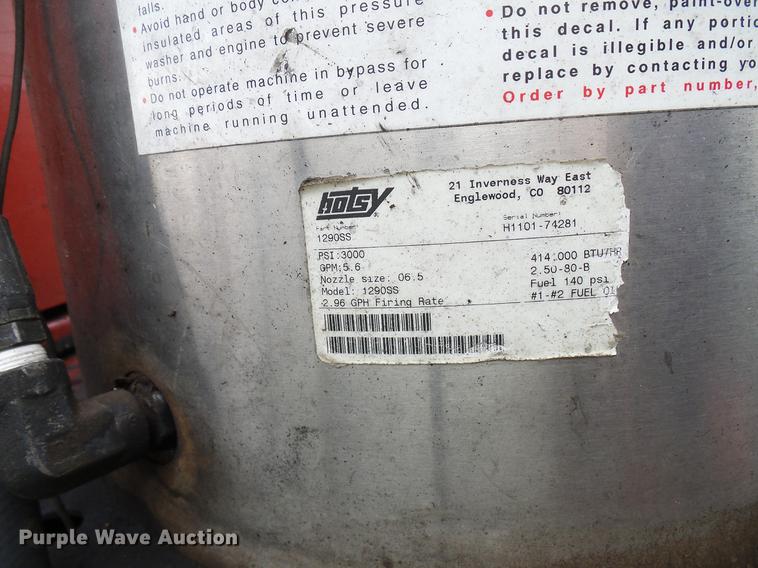 image for item DD5994 Hotsy 1280S pressure washer with trailer