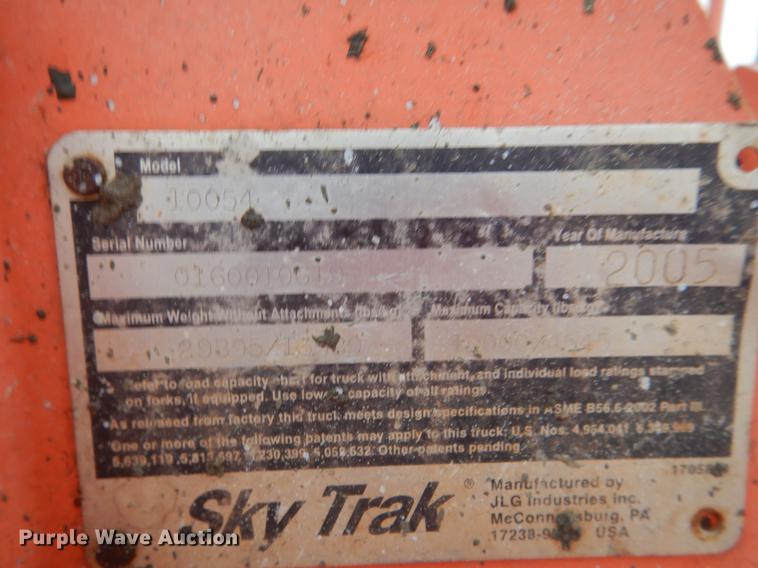 image for item BE9261 2005 SkyTrak 10054 telehandler
