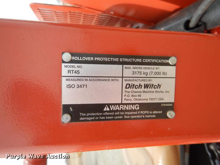 image for item DE3855 2014 Ditch Witch RT45 trencher