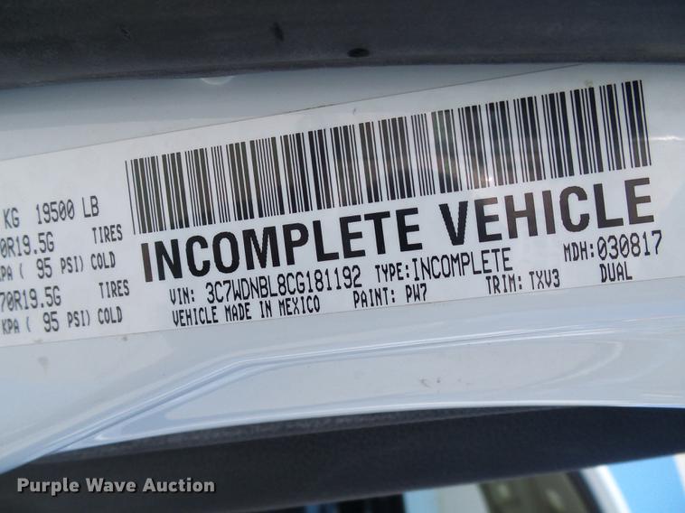 image for item DF7138 2012 Dodge Ram 5500 bucket truck